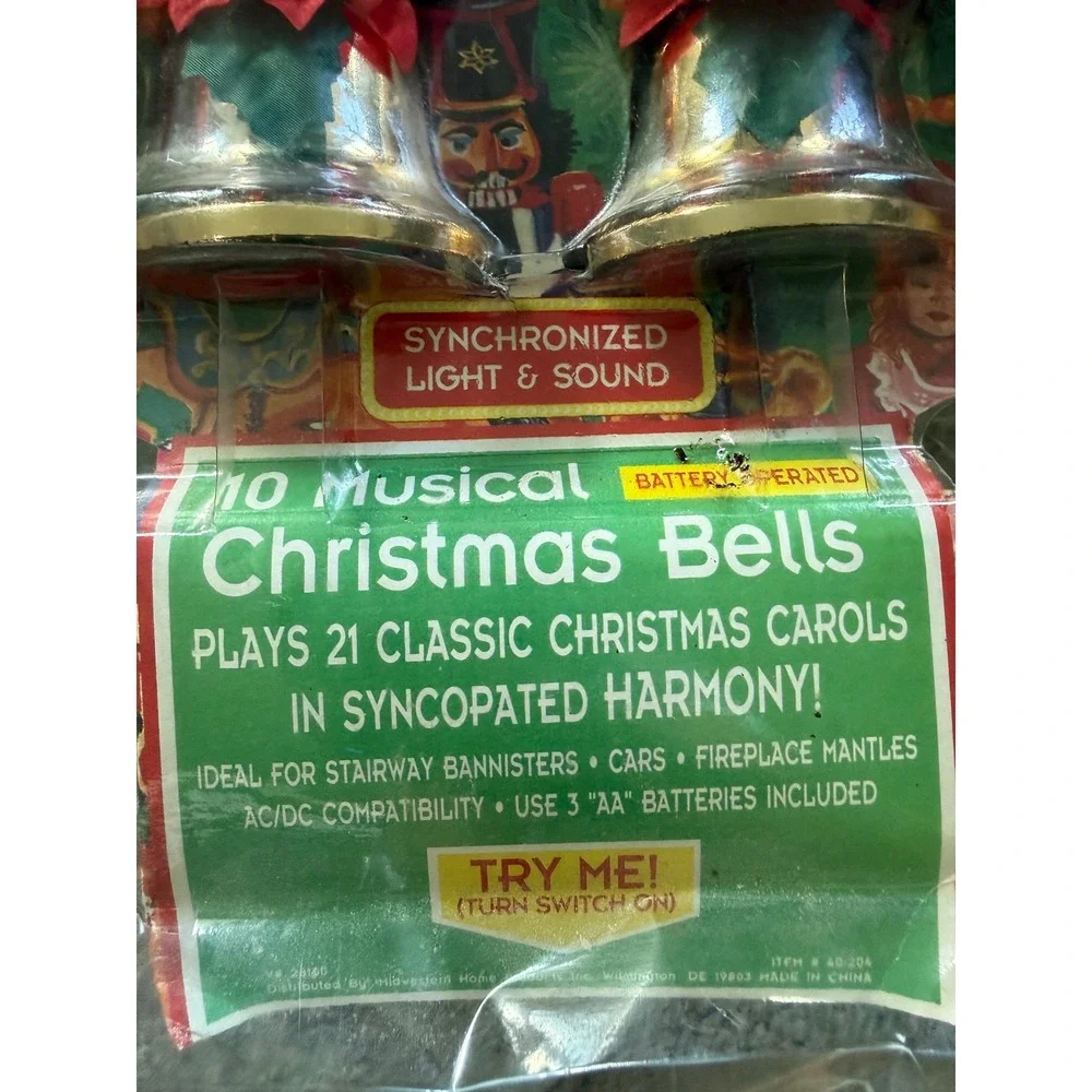 Vintage Midwestern Home Products Musical Christmas Bells 21 Carols Light & Sound